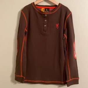 Boy’s Browning Waffle Cotton Shirt Size L Large